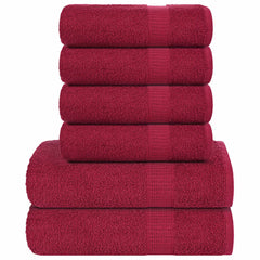 vidaXL 6 Piece Towel Set "FROGN" Bordeaux 360 gsm 1