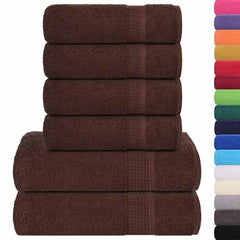 vidaXL 6 Piece Towel Set "FROGN" Brown 360 gsm 2