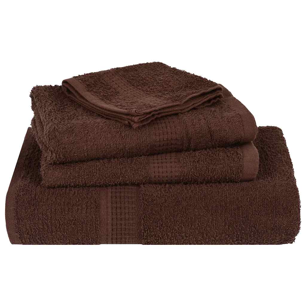 vidaXL 6 Piece Towel Set "FROGN" Brown 360 gsm 4