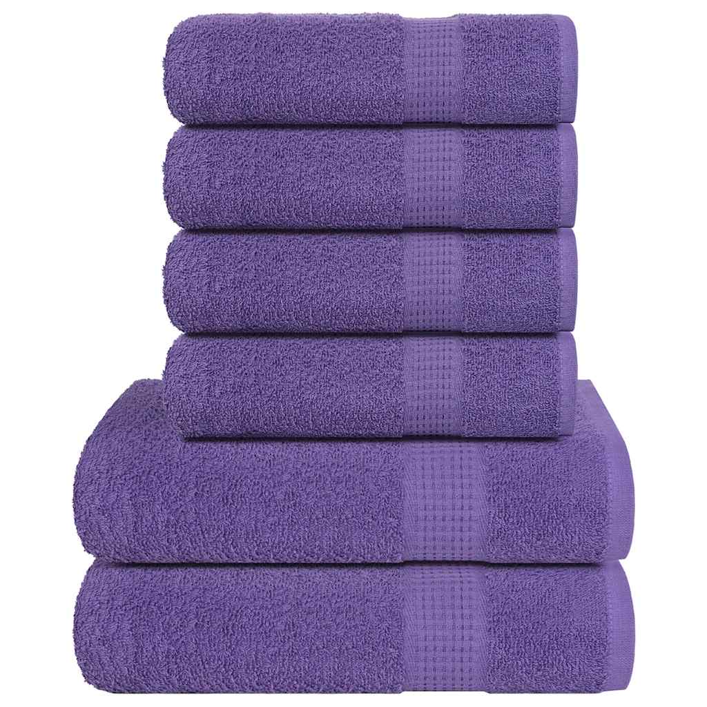 vidaXL 6 Piece Towel Set "FROGN" Purple 360 gsm 1