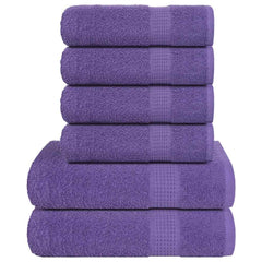 vidaXL 6 Piece Towel Set "FROGN" Purple 360 gsm 1
