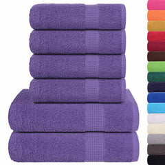 vidaXL 6 Piece Towel Set "FROGN" Purple 360 gsm 2