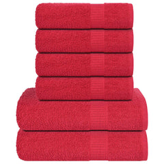 vidaXL 6 Piece Towel Set "FROGN" Red 360 gsm 1