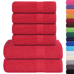 vidaXL 6 Piece Towel Set "FROGN" Red 360 gsm 2