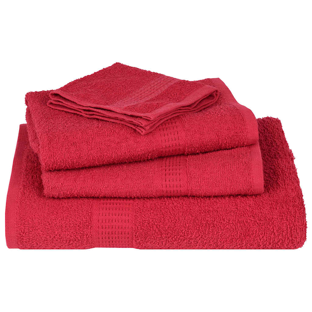 vidaXL 6 Piece Towel Set "FROGN" Red 360 gsm 4