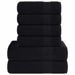vidaXL 6 Piece Towel Set "FROGN" Black 360 gsm 1