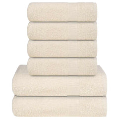 vidaXL 6 Piece Towel Set "FROGN" Cream 360 gsm 1