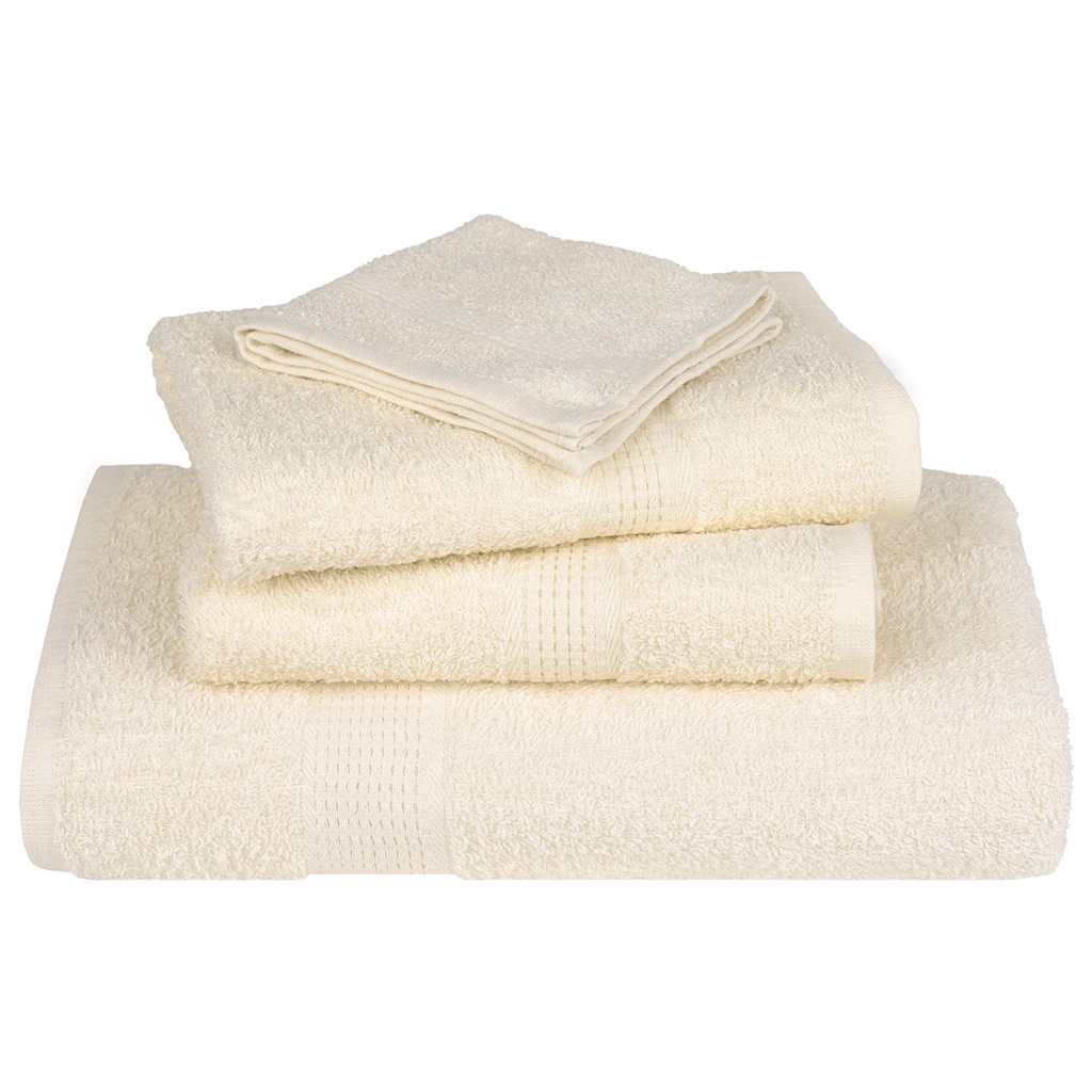 vidaXL 6 Piece Towel Set "FROGN" Cream 360 gsm 4