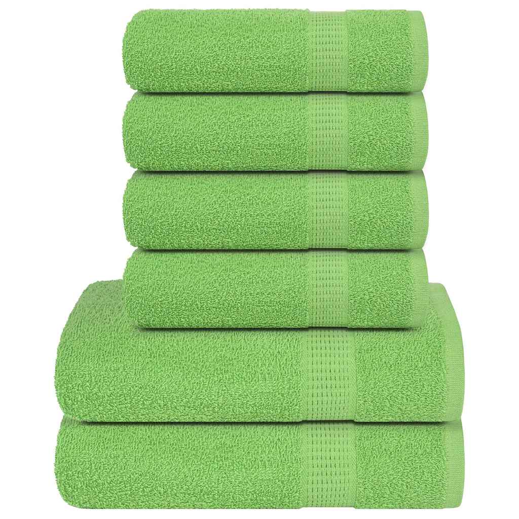 vidaXL 6 Piece Towel Set "FROGN" Apple Green 360 gsm 1