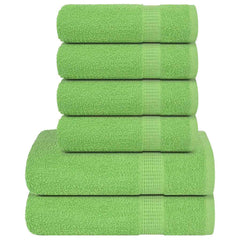 vidaXL 6 Piece Towel Set "FROGN" Apple Green 360 gsm 1