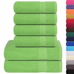 vidaXL 6 Piece Towel Set "FROGN" Apple Green 360 gsm 2