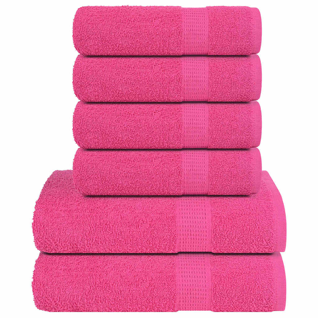 vidaXL 6 Piece Towel Set "FROGN" Pink 360 gsm 1
