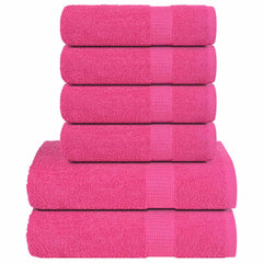 vidaXL 6 Piece Towel Set "FROGN" Pink 360 gsm 1