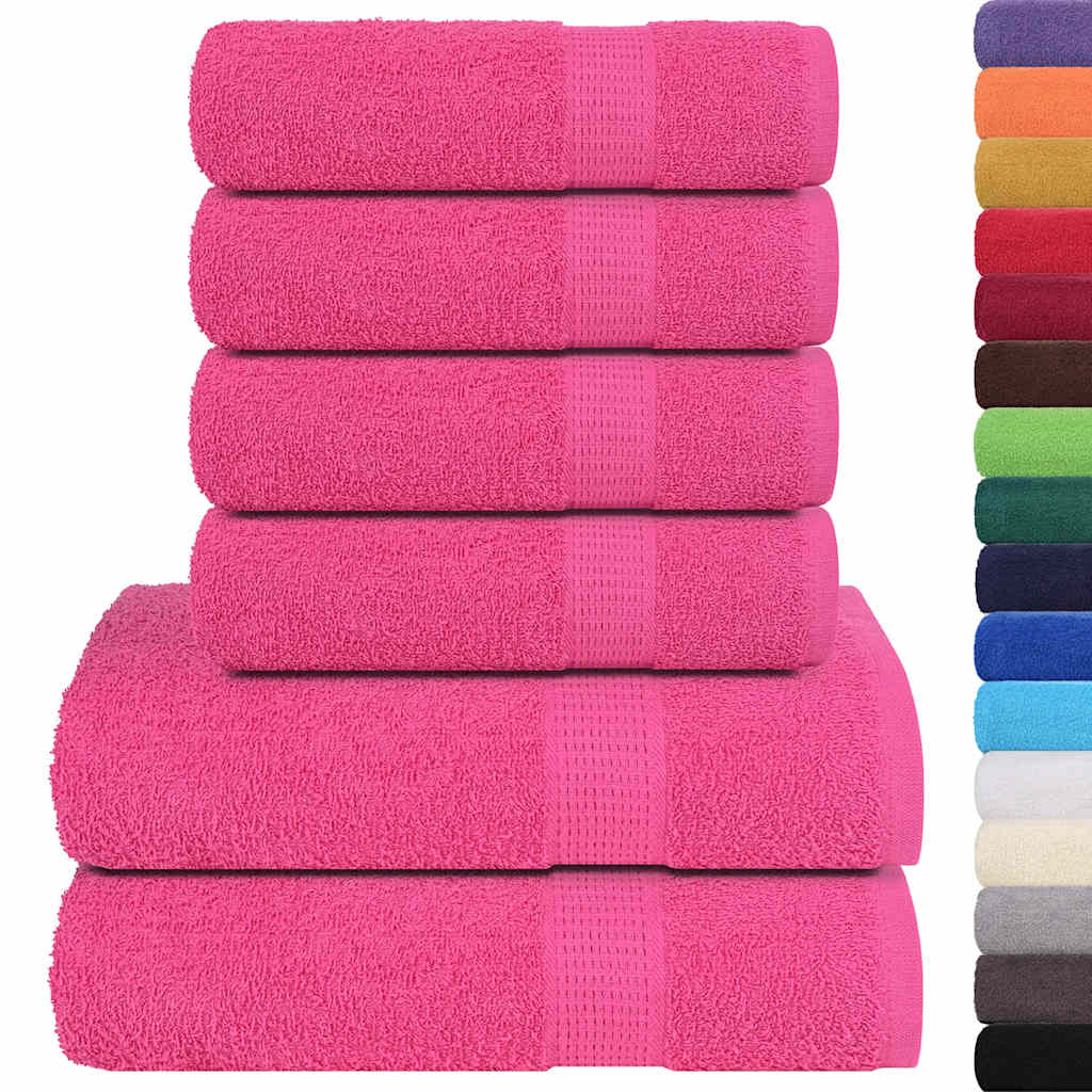 vidaXL 6 Piece Towel Set "FROGN" Pink 360 gsm 2