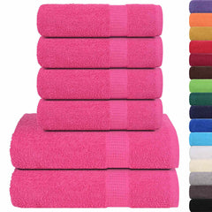 vidaXL 6 Piece Towel Set "FROGN" Pink 360 gsm 2