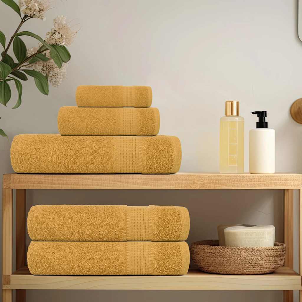 12 Piece Towel Set "FROGN" 360 gsm in Gold