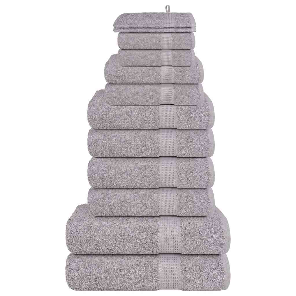 vidaXL 12 Piece Towel Set "FROGN" Grey 360 gsm 1