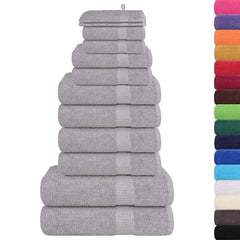 vidaXL 12 Piece Towel Set "FROGN" Grey 360 gsm 2