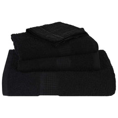 vidaXL 12 Piece Towel Set "FROGN" Black 360 gsm 4
