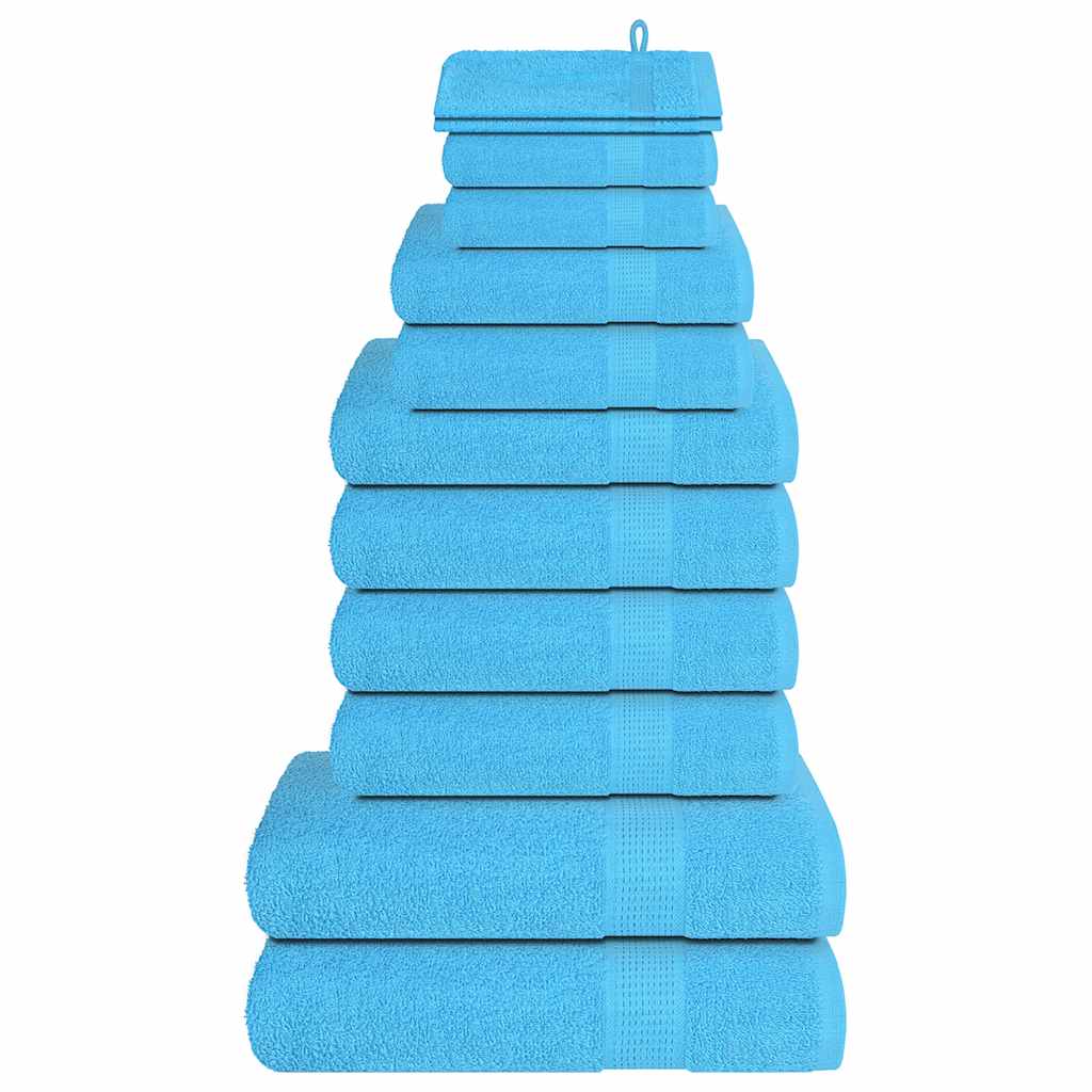 vidaXL 12 Piece Towel Set "FROGN" Turquoise 360 gsm 1
