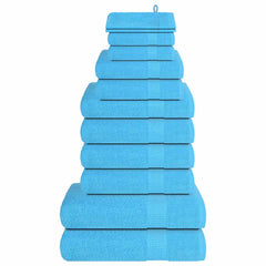 vidaXL 12 Piece Towel Set "FROGN" Turquoise 360 gsm 1