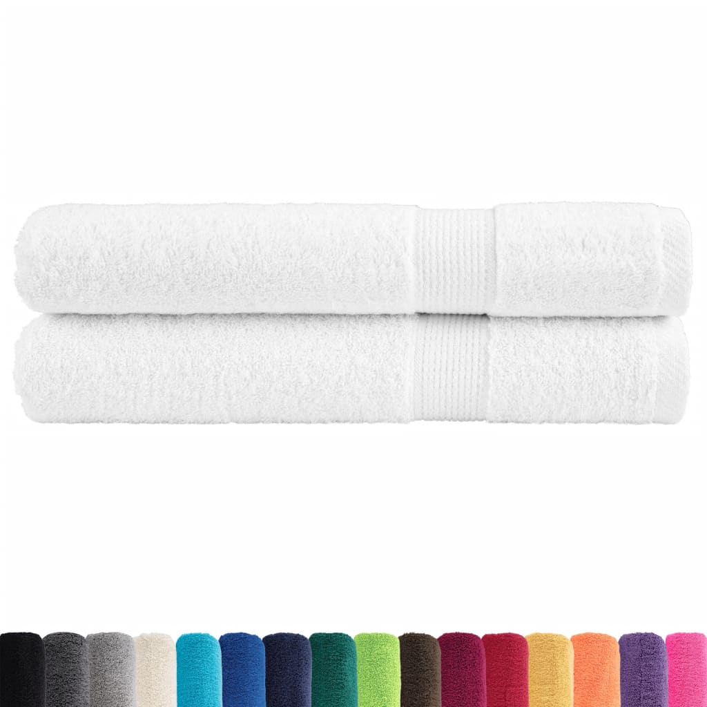 vidaXL Premium Towels "SOLUND" 2 pcs White 100x200 cm 600 gsm 2