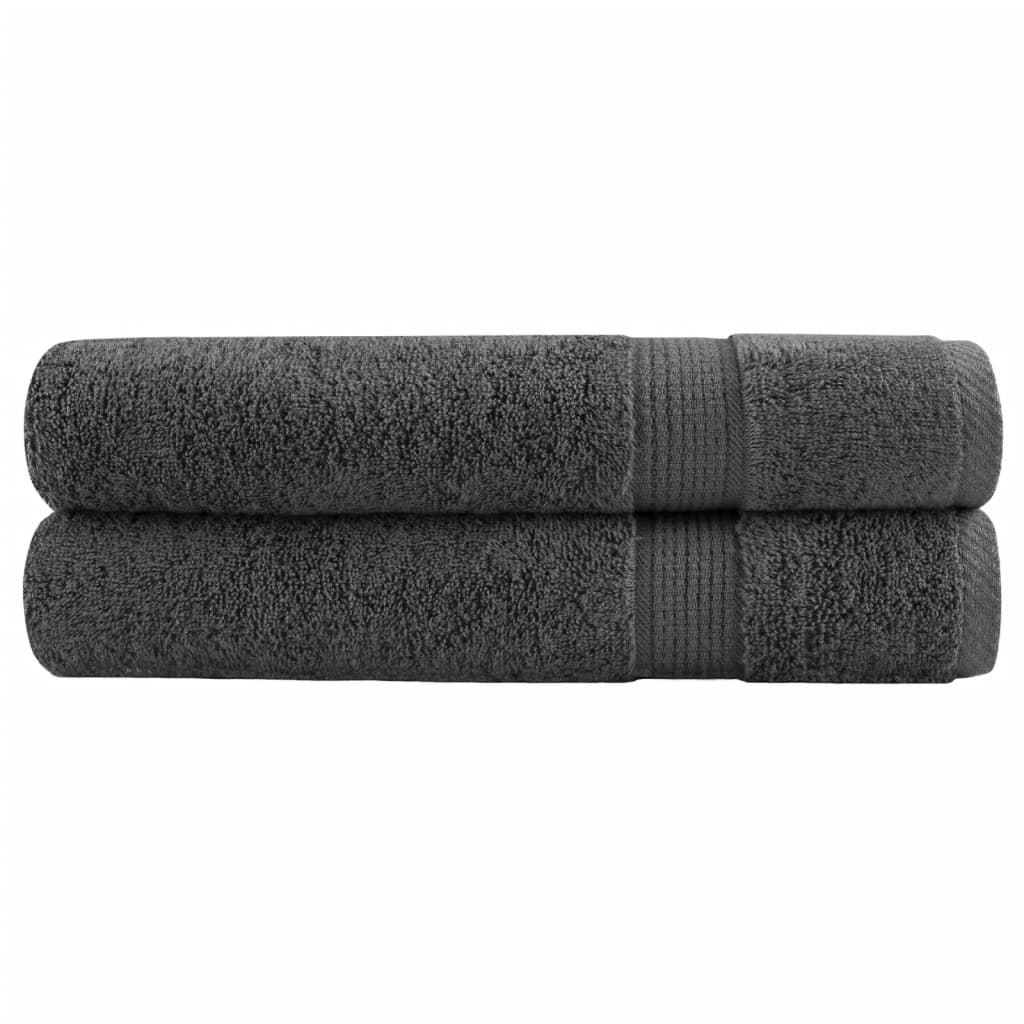 vidaXL Premium Sauna Towels "SOLUND" 2 pcs Anthracite 80x200 cm 600 gsm 1