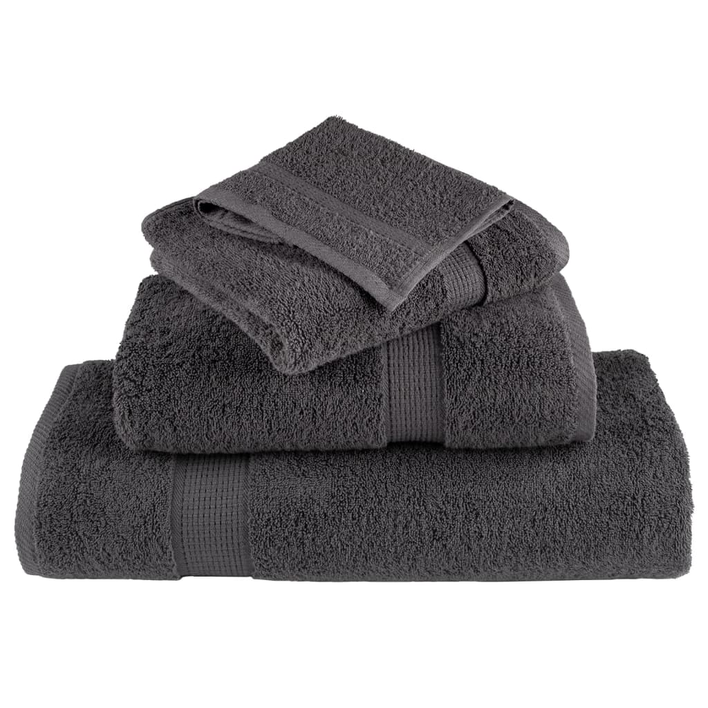 vidaXL Premium Sauna Towels "SOLUND" 2 pcs Anthracite 80x200 cm 600 gsm 4