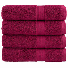 vidaXL Premium Shower Towels "SOLUND" 4 pcs Bordeaux 70x140 cm 600 gsm 1