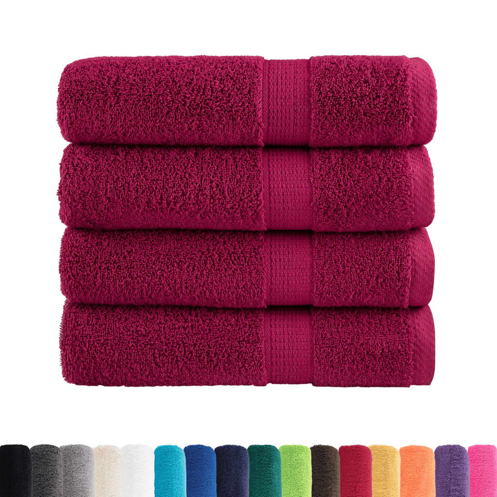 vidaXL Premium Shower Towels "SOLUND" 4 pcs Bordeaux 70x140 cm 600 gsm 2