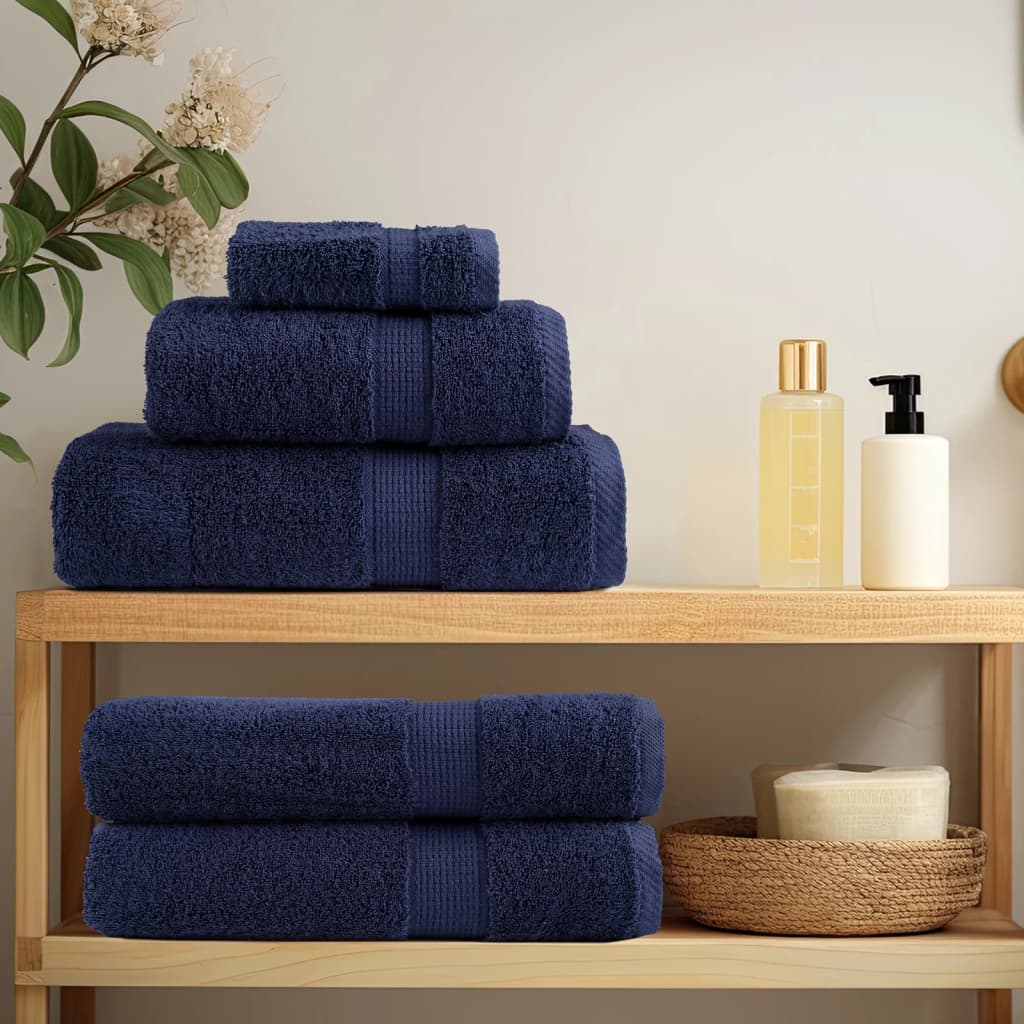 vidaXL Premium Hand Towels "SOLUND" 10 pcs Navy Blue 50x100 cm 600 gsm 3