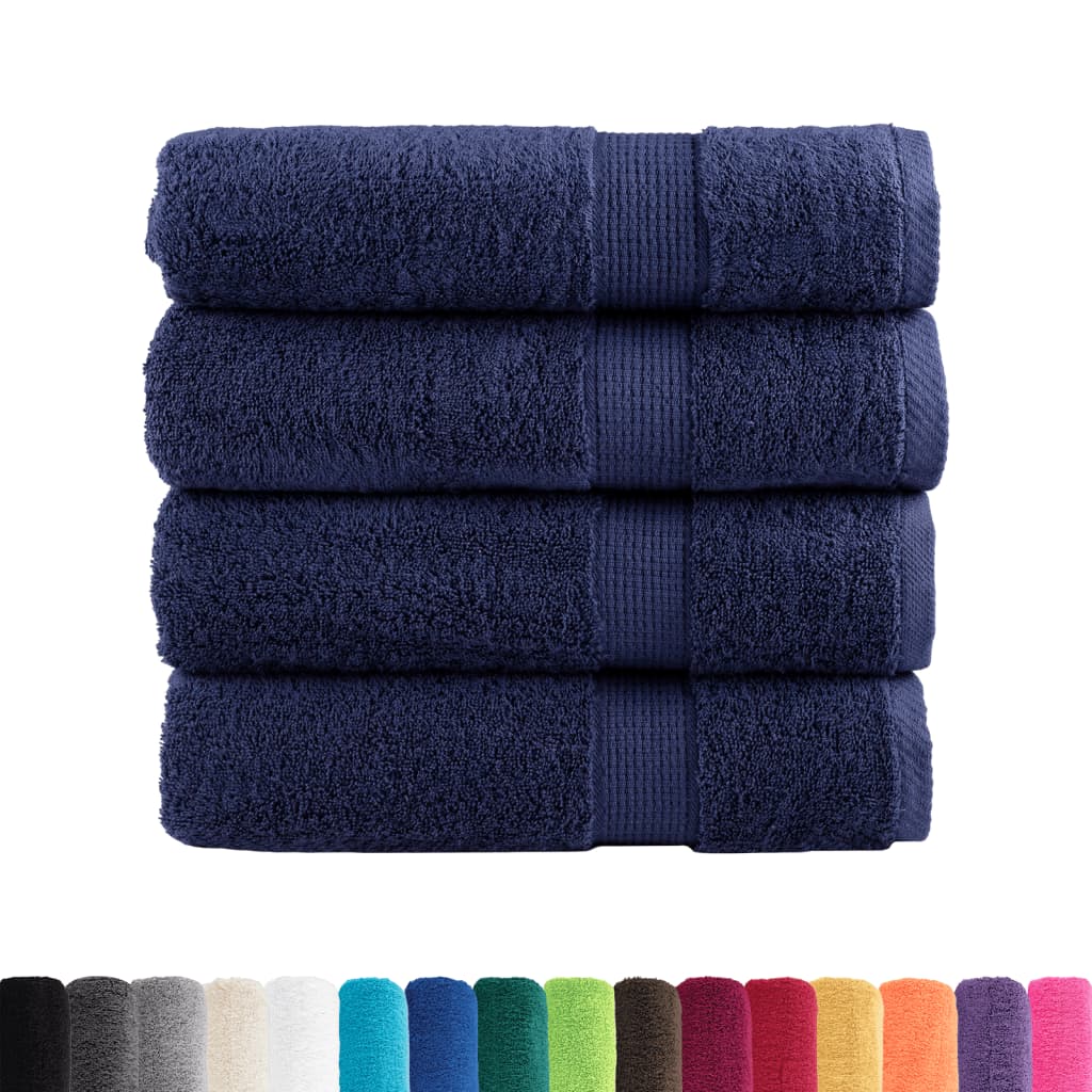 vidaXL Premium Shower Towels "SOLUND" 4 pcs Navy Blue 70x140 cm 600 gsm 2