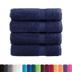 vidaXL Premium Shower Towels "SOLUND" 4 pcs Navy Blue 70x140 cm 600 gsm 2