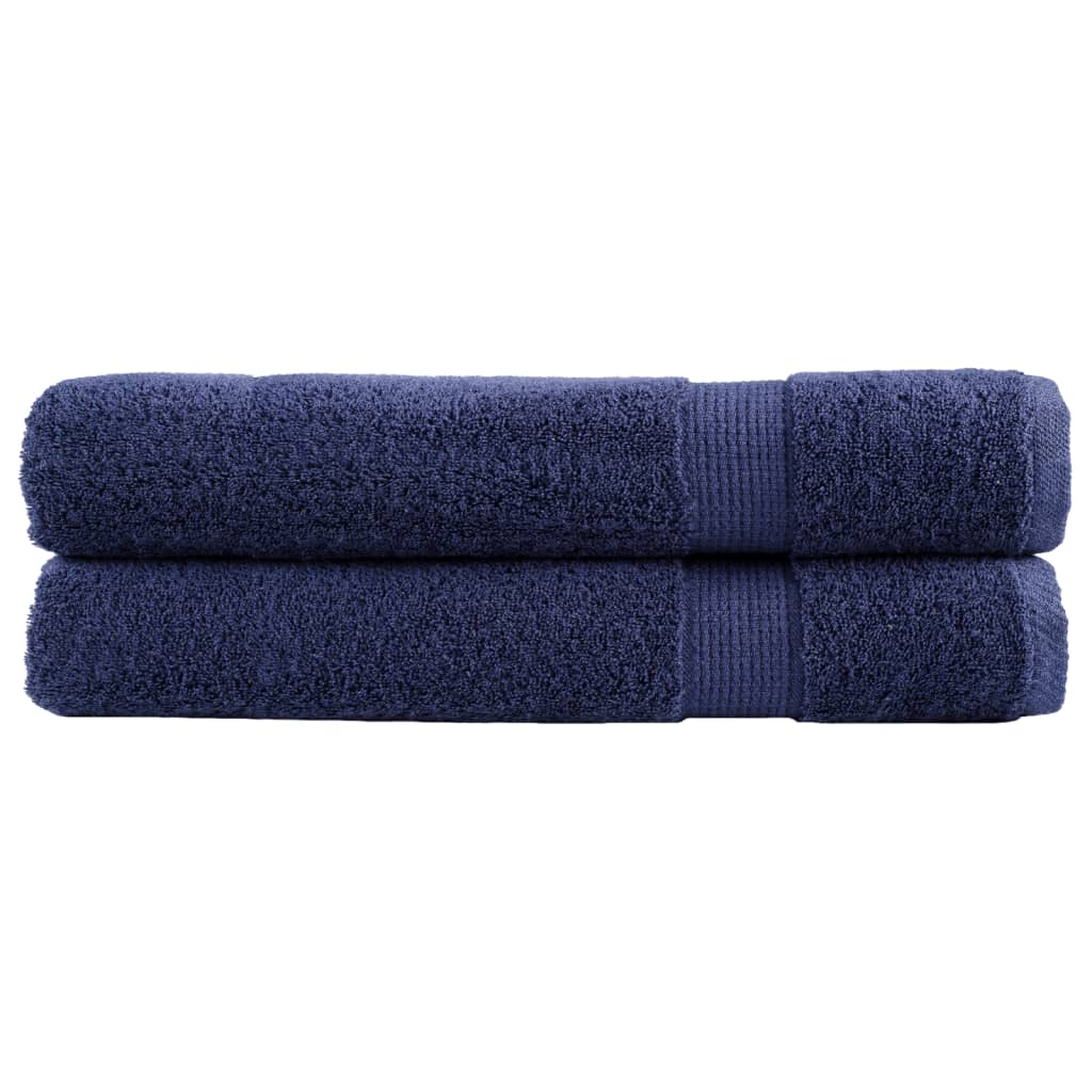 vidaXL Premium Towels "SOLUND" 2 pcs Navy Blue 100x200 cm 600 gsm 1
