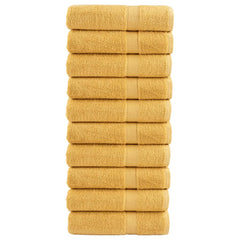 vidaXL Premium Hand Towels "SOLUND" 10 pcs Gold 50x100 cm 600 gsm 1