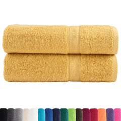 vidaXL Premium Bath Towels "SOLUND" 2 pcs Gold 100x150 cm 600 gsm 2