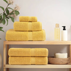 vidaXL Premium Bath Towels "SOLUND" 2 pcs Gold 100x150 cm 600 gsm 3