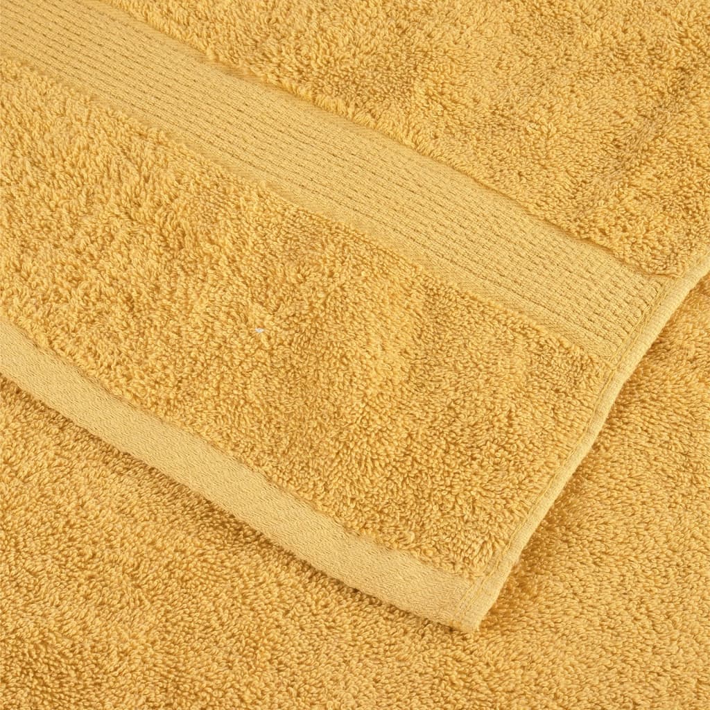 vidaXL Premium Bath Towels "SOLUND" 2 pcs Gold 100x150 cm 600 gsm 5