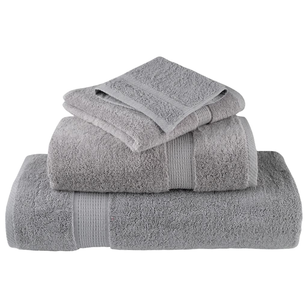 vidaXL Premium Towels "SOLUND" 2 pcs Grey 100x200 cm 600 gsm 4