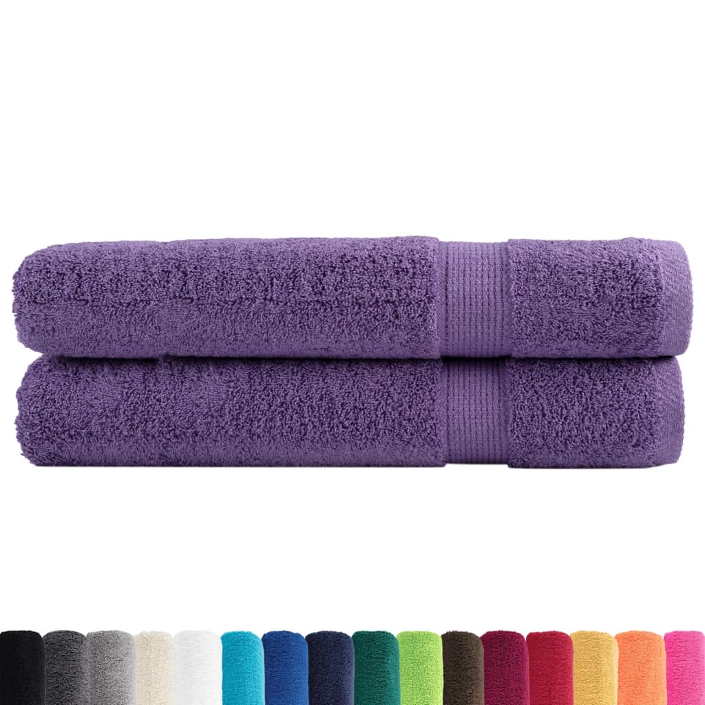 vidaXL Premium Towels SOLUND 2 pcs Purple 100x200 cm 600 gsm 2