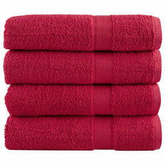vidaXL Premium Bath Towels "SOLUND" 4 pcs Red 100x150 cm 600 gsm 1