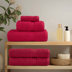 vidaXL Premium Bath Towels "SOLUND" 4 pcs Red 100x150 cm 600 gsm 3