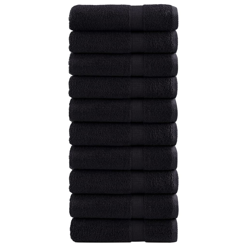 vidaXL Premium Hand Towels SOLUND 10 pcs Black 50x100 cm 600 gsm 1