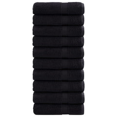 vidaXL Premium Hand Towels SOLUND 10 pcs Black 50x100 cm 600 gsm 1