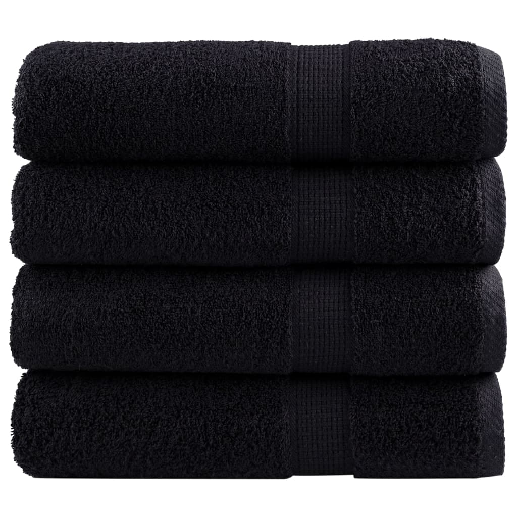 vidaXL Premium Shower Towels SOLUND 4 pcs Black 70x140 cm 600 gsm 1