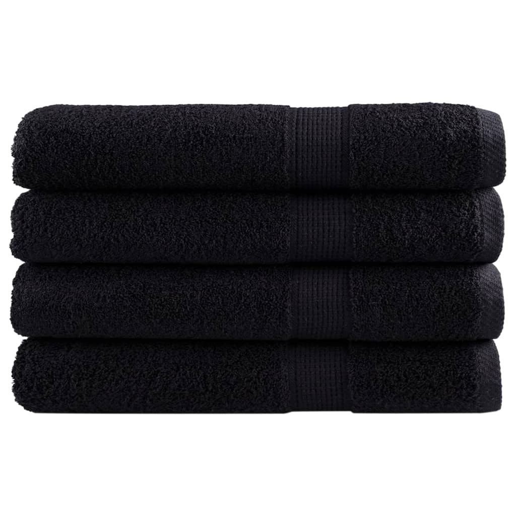 vidaXL Premium Sauna Towels SOLUND 4 pcs Black 80x200 cm 600 gsm 1