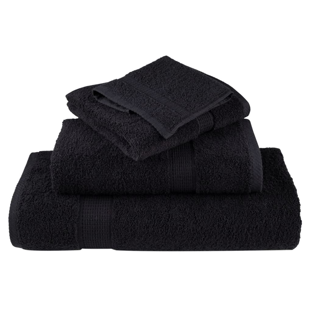 vidaXL Premium Sauna Towels SOLUND 4 pcs Black 80x200 cm 600 gsm 4