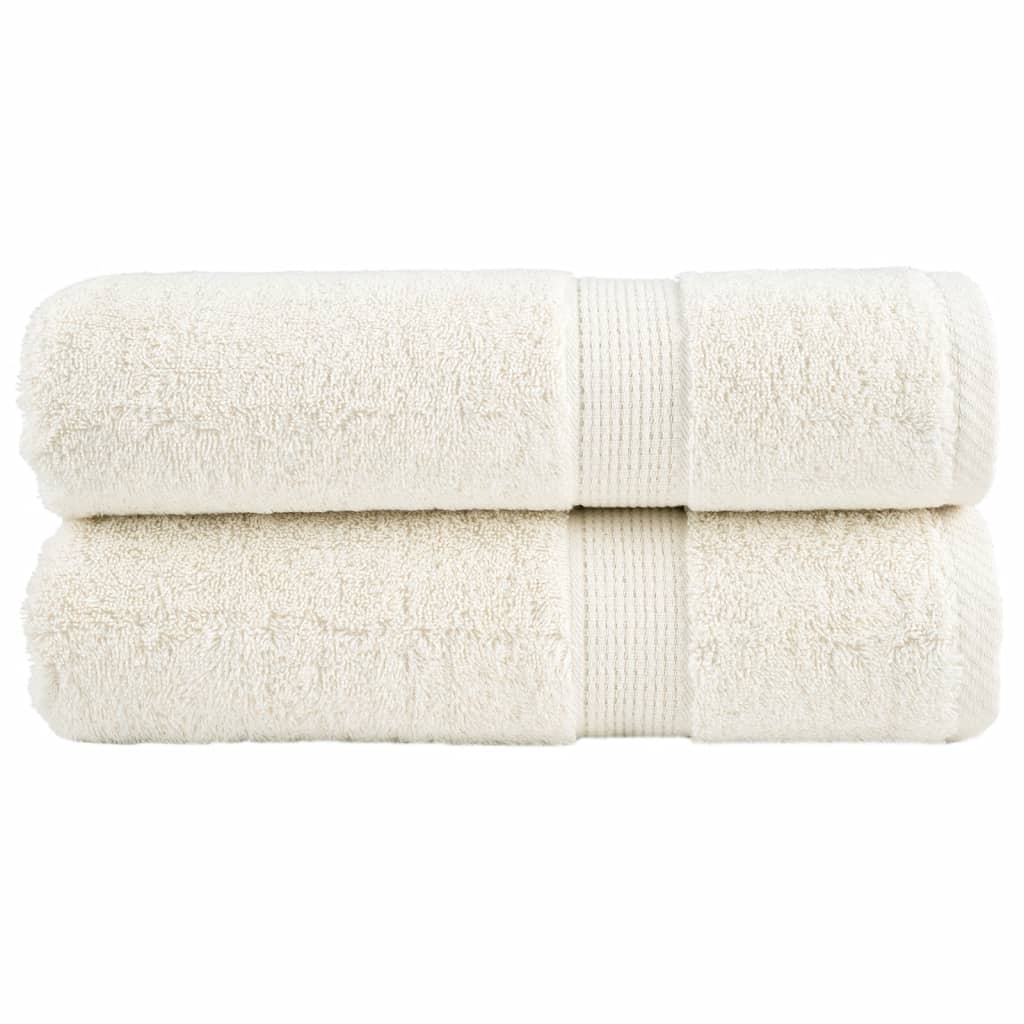 vidaXL Premium Bath Towels "SOLUND" 2 pcs Cream 100x150 cm 600 gsm 1