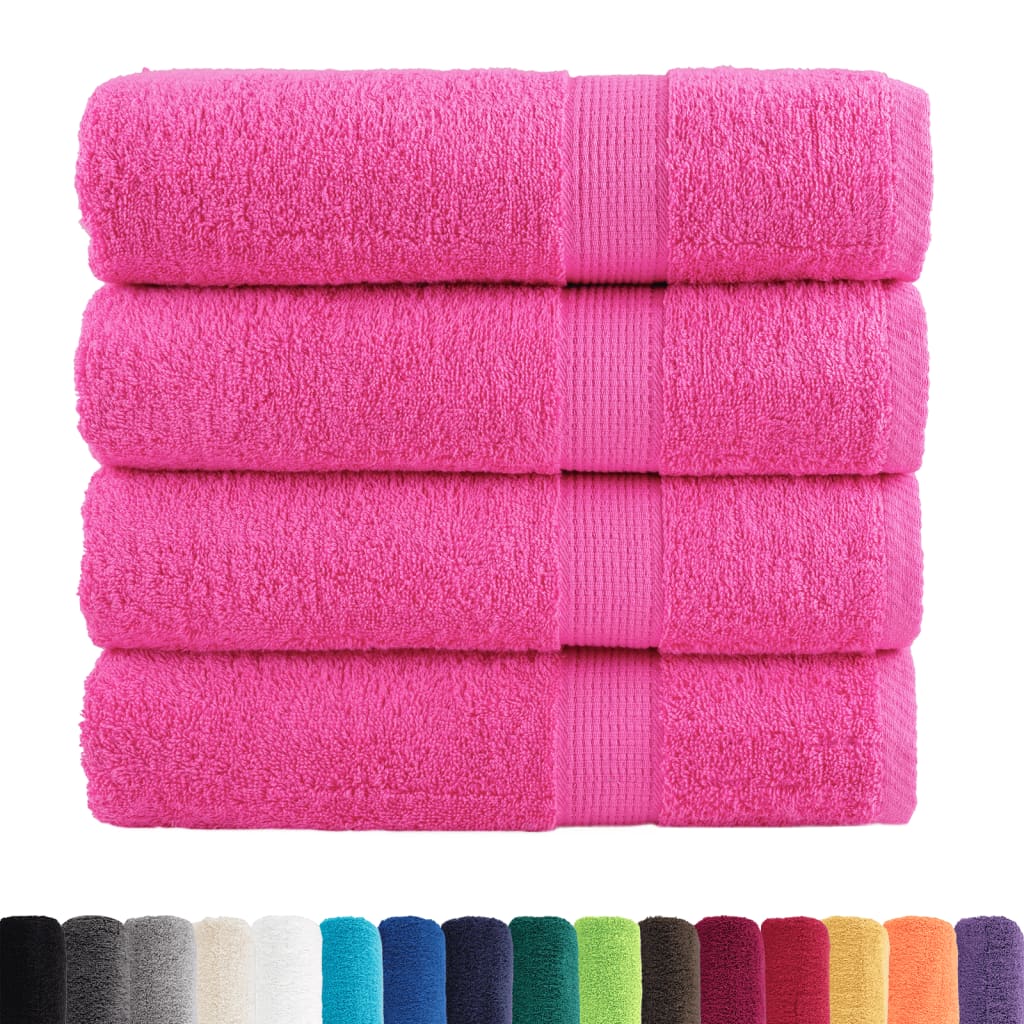 vidaXL Premium Hand Towels SOLUND 4 pcs Pink 50x100 cm 600 gsm 2
