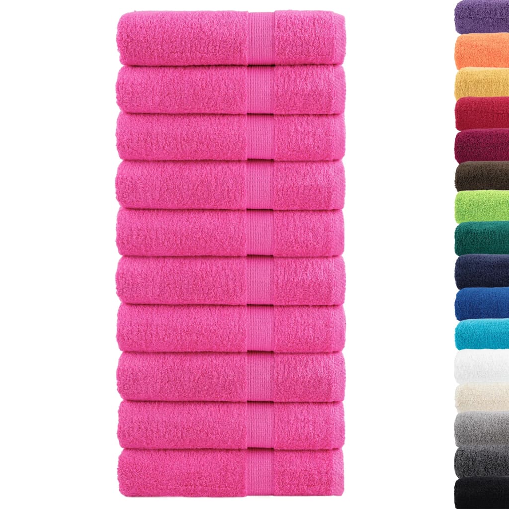 vidaXL Premium Hand Towels SOLUND 10 pcs Pink 50x100 cm 600 gsm 2